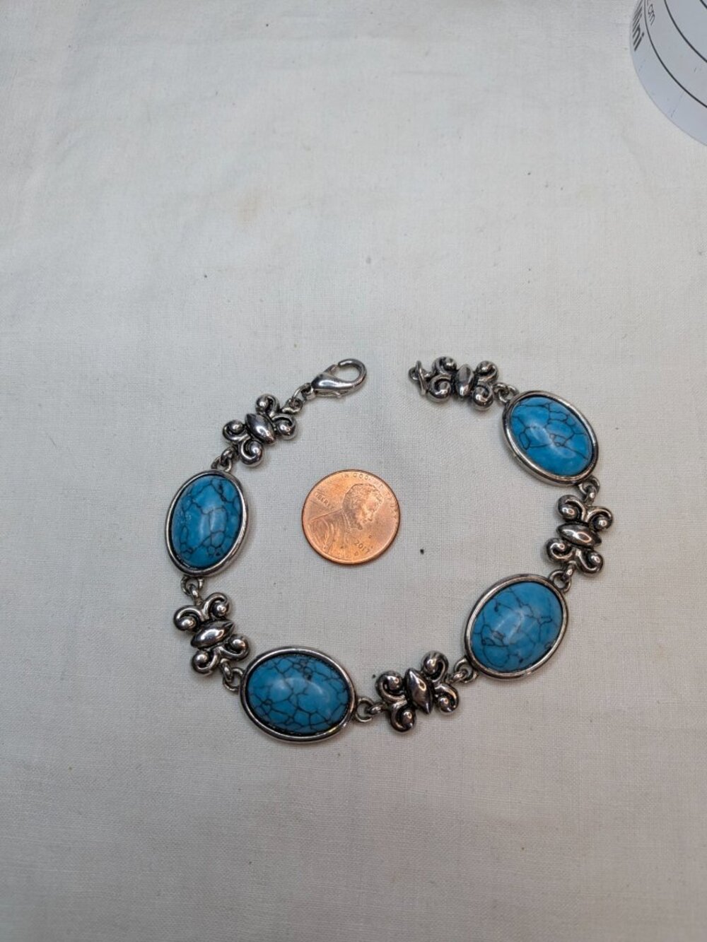 Premier Designs Faux Turquoise Link Bracelet Large 8.5"